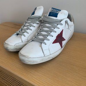 Golden Goose Superstar White/Burgandy size 46/13